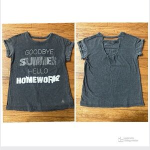 Butter Girls Gray Cotton Soft Graphic T-Shirt Goodbye Summer Hello Homework